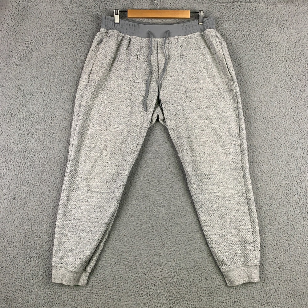 Lululemon At Ease‎ Jogger Pant Men's XL Heathered Melody Grey Textured Knit Gym